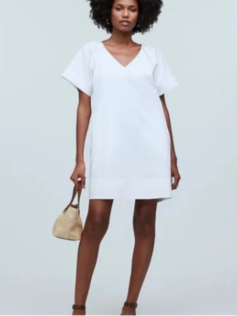 Madewell V Neck Mini Shirtdress